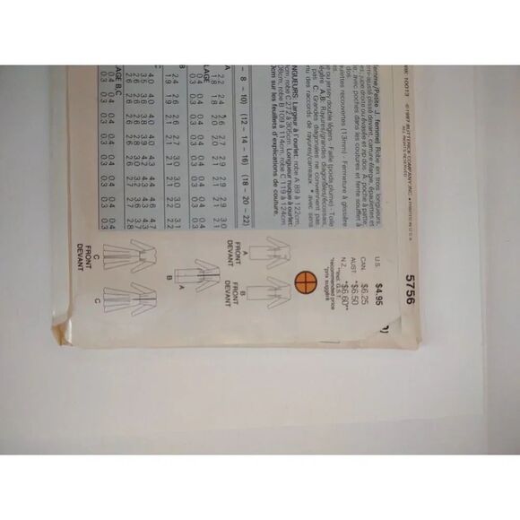 Butterick  Pattern 5756 - Misses' Dresses Extended shoulders …Uncut 1987 - Picture 6 of 8
